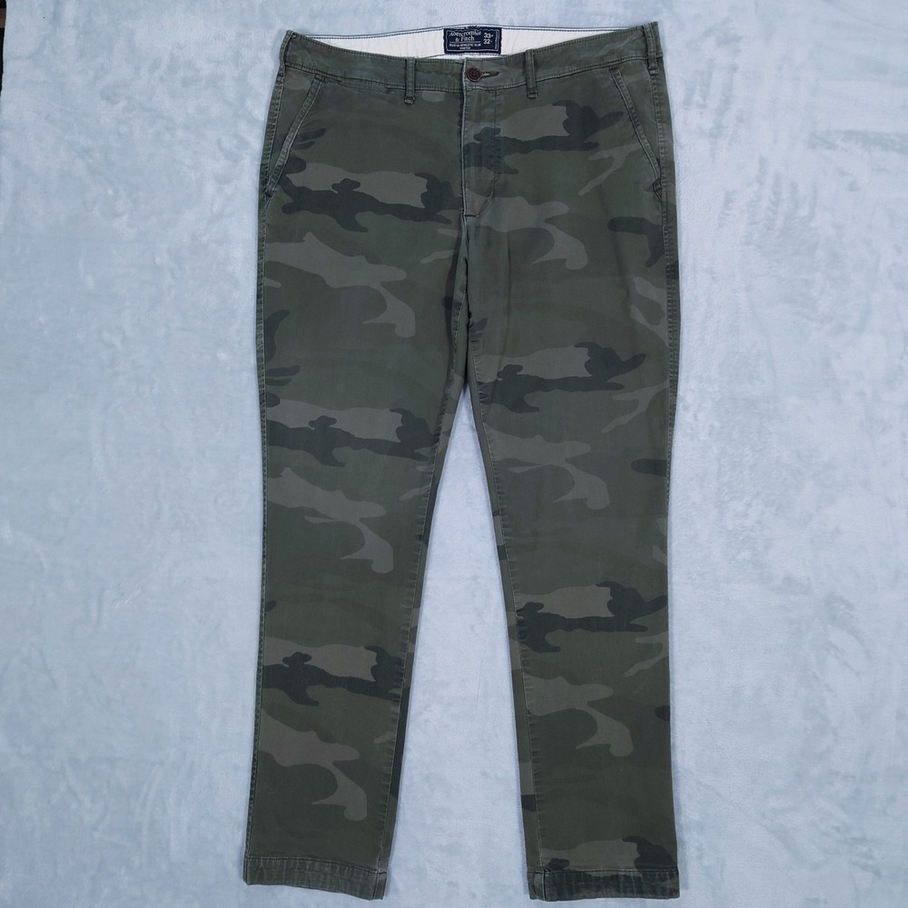 Abercrombie & Fitch Rustin Athletic Slim Camo Chino Pants Mens 33x32 (34x30)*